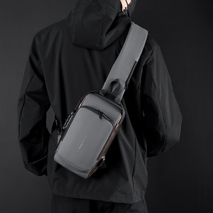 WePower Men's Chest <b>Bag</b> Black Brown Anti-Theft <b>Waterproof</b> <b>Crossbody</b> <b>Bag</b> For Leisure Travel Spring 2023 - Product Image 3