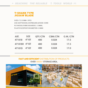 ชุดใบเลื่อยจิ๊<span class=keywords><strong>ก</strong></span><span class=keywords><strong>ซอ</strong></span>ว์แบบทีแชงค์ 5 ชิ้น HCS - สำหรับตัดไม้/พลาสติ<span class=keywords><strong>ก</strong></span>/ไม้อัด 4 นิ้ว/100 มม. - ใช้ได้<span class=keywords><strong>ก</strong></span>ับทีแชงค์ - ตัดเร็ว สะอาด ไม่เป็นเศษ - Product Image 5