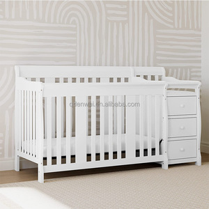 4-in-1 Modern <strong>Sleigh</strong> Style Baby <strong>Bed</strong> Convert to Toddler <strong>Bed</strong> Sofa <strong>Bed</strong> Writing Desk Convertible Adult <strong>Bed</strong> Bedroom Use - Product Image 1