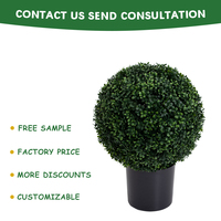 PZ-1-145 Real Touch Feuille Faux Plante Bonsaï Artificielle Buis Topiaire Boule En Pot Arbre pour Intérieur Porche Décor