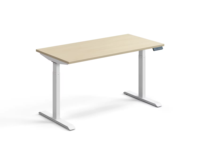 Bureau électrique réglable en hauteur avec deux sections et pieds en fer, poste de travail informatique autoportant pour le bureau à domicile