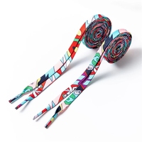 Haute qualité Polyester chaussures lacets impression colorée lacets baskets décontractées sport plat toile lacets cordes de chaussures