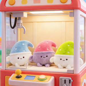 Giocattoli all'ingrosso da 8 pollici: Elfo dei cartoni animati per bambini, morbido, con cappello blu, rosa e verde, peluche, animali di peluche per macchine a griffa - Product Image 1