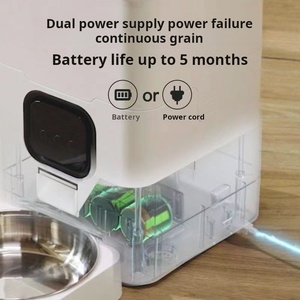 מזין חכם לחתולים עם הזנת מנות מתוזמנת, עיצוב מרובע אוטומטי, נירוסטה, קערות כפולות - Product Image 5