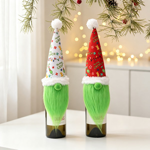 Funda Decorativa para Botella de Vino con Diseño de Gnomo Navideño, Adorno para Mesa de Fiesta, Regalo - Product Image 3
