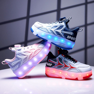 Ragazzi e ragazze traspiranti comodi <span class=keywords><strong>pattini</strong></span> a rotelle illuminati scarpe sportive per bambini e studenti con suola EVA - Product Image 5