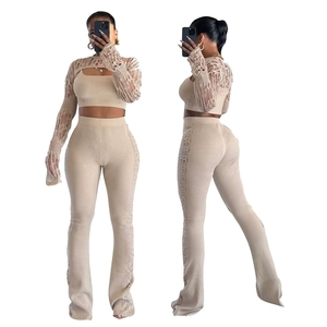03 New Women's Casual Ollow <b>Knitted</b> <b>Set</b> - Product Image 3