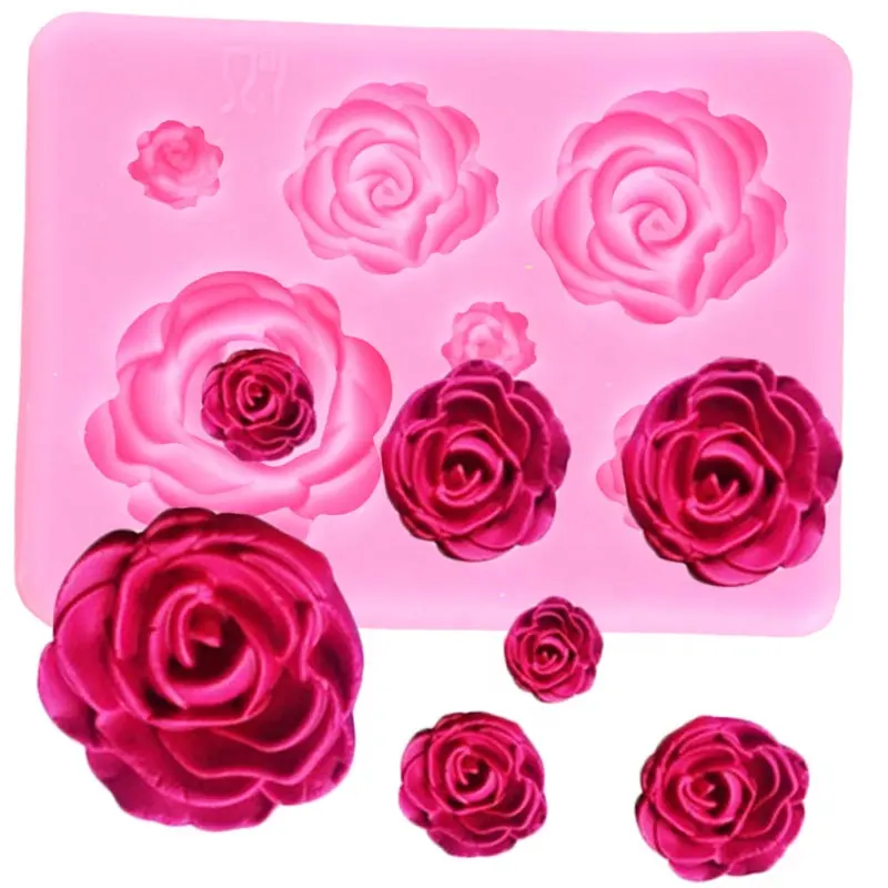 Stampi in Silicone per fiori di rosa decorazioni per Cupcake per matrimoni strumenti per decorare torte fondente Sugarcraft Candy Clay stampi per caramelle al cioccolato