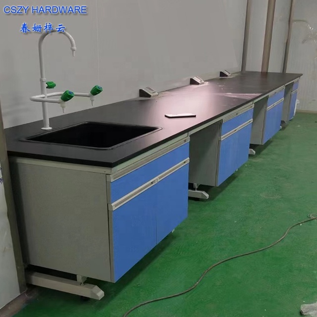 Wholesale School Laboratory Furniture Physical Lab Table with Sink and Drip Racks