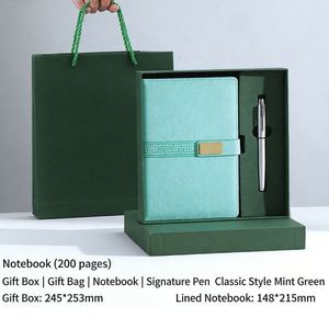 New High-Value Business Minimalist <b>Notebook</b> Gift Box <b>Set</b> Thread-Bound Binding Thickened Pages Customized Engraving Logo Printing - Product Image 6