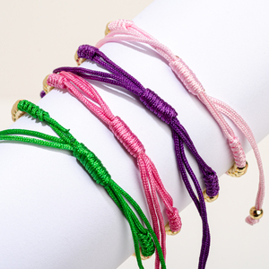 Pulsera <span class=keywords><strong>de</strong></span> cuerda trenzada Multicolor para mujer, hecha a mano, con cuentas <span class=keywords><strong>de</strong></span> oro, cuerda tejida, pulsera ajustable <span class=keywords><strong>de</strong></span> circón cúbico - Product Image 3
