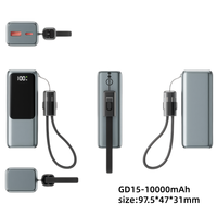 Nouveau Produit 2026 – Mini Batteries Externes Portables de Type Porte-clés 10000 mAh 22,5 W à Charge Rapide avec Câbles Intégrés