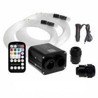 Luz LED de Techo para Auto WIITECH de Doble Puerto y 20W, con Fibra Óptica RGBW, Efecto de Cielo Estrellado, Universal