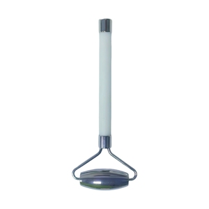 Rouleau facial en acier inoxydable 304 avec manche en jade blanc, masseur à tête unique pour salon et spa (vente en gros) - Product Image 3