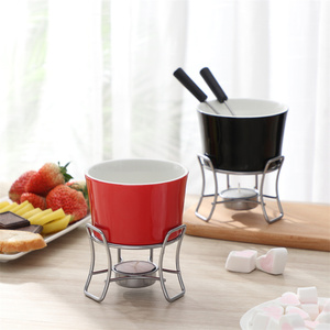 Restaurant Maison Ustensiles De Cuisine <span class=keywords><strong>Fromage</strong></span> <span class=keywords><strong>Suisse</strong></span> Chocolat Fondant Hotpot Mini Pots À <span class=keywords><strong>Fondue</strong></span> En Céramique Avec Fourchette - Product Image 2
