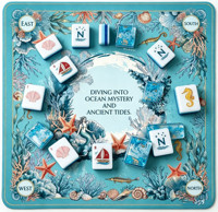 Tapis et couverture de table de mahjong de luxe moderne, thème sirène océanique, style mer bleue, résistant à l'usure