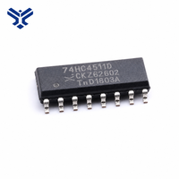 Nexperia 74HC4511D 653 CMOS BCD vers 7 segments Décodeur-encodeur à verrouillage SOIC 16 CI logique pour la conception d'affichages, les ingénieurs PCB, RoHS