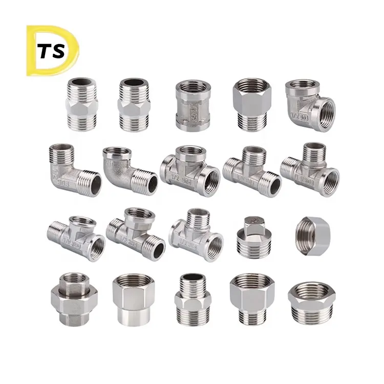Plumbing materials stainless steel threaded SS304/316 sanitary pipe fittings Union elbow for water supply