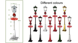 Farol de jardín Kerstlantaarn para <span class=keywords><strong>patio</strong></span>, césped, valla, camino, con diseño de muñeco de nieve blanco y escena de nieve, luces de poste. - Product Image 5