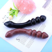 Nueva Varita de Masaje de Obsidiana Tallada a Mano Blnieece 2024, Dildo de Cristal de Piedra Preciosa Natural, Ideas de Regalo de Artesanía en Cristal