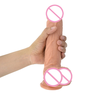 Dildo de <span class=keywords><strong>silicone</strong></span> macio de 7.2 polegadas, de borracha, pênis com ventosa forte, brinquedo sexual adulto para mulheres, imperdível - Product Image 1