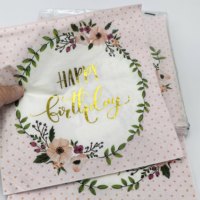 Serviettes en papier jetables personnalisées avec impression de logo de marque, serviettes de restaurant pour mariage et fête