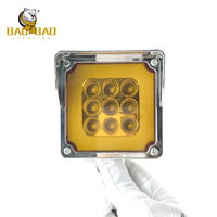 BB2436 New Amber Double Faces Schwerer LKW Quadratischer Warnblitz Heck LED-Seiten markierung leuchte hinten mit Chrom flansch blende