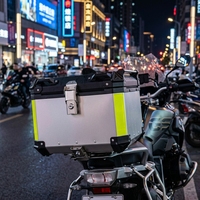 Boîtes arrière universelles pour moto en alliage d'aluminium 45L, étanches, avec système de double verrouillage, dossier et plaque de montage