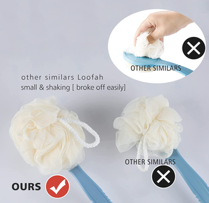 Bodyworks Shower Body Brush <strong>Long</strong> <strong>Handle</strong> Bath Brush Loofah Body Scrub <strong>Sponge</strong> 2 in 1Handheld on a Stick for Body - Product Image 3