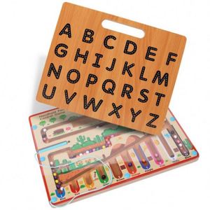 Nouveauté : Jouet en bois magnétique pour enfants de 4 à 6 ans, jeu de labyrinthe pour apprendre les lettres de l'alphabet, les couleurs et les nombres, avec stylo de contrôle - Product Image 2