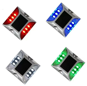 Borneaux solaires LED pour routes / Yeux de signalisation routière rouges et ambre, en alliage d'aluminium, robustes - Product Image 1
