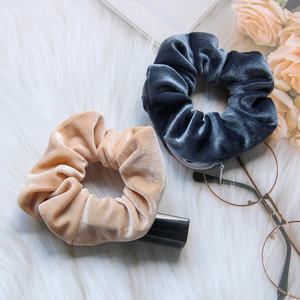Katı renk fermuar depolama saç bağları bant aksesuarları Bun lastik toka Zip cep fermuar ile Scrunchy kadife Scrunchies - Product Image 3