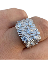 Anelli da matrimonio da uomo in argento 925 placcato rodio, oro 10k 14k, con moissanite, stile Hip Hop, anti-ossidazione, all'ingrosso