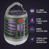 W881 Lampe anti-moustiques UV rechargeable USB-C, étanche IP44 en ABS, lumière du jour 5000K pour haut-parleur 3W 1200mAh, camping, obscurité