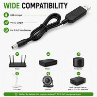 Câble d'alimentation USB-A vers DC 5.5 2.1 avec surtension 5V vers 9V 2A, cœur CCA pour routeur, ventilateur, lumière LED, haut-parleur et autres appareils
