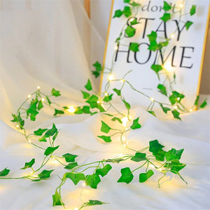 Lễ Hội Trang Trí Đám Cưới Hiện Đại Nhân Tạo Ivy Lá Cây Cổ Tích Đèn LED Rèm Cửa Sổ Chuỗi Đèn - Product Image 6