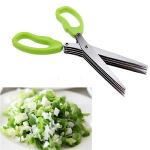 K689 Nouveau Ciseaux de cuisine 19 cm à 5 lames pour hacher les oignons verts, les herbes, les algues et les épices - Product Image 5