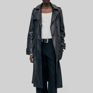 Comfortable High Quality Mens Leather Long Coat With <b>Decoration</b> Plus Size Custom Made <b>Winter</b> Leather Coat for Outdoor Wear - Product Image 1