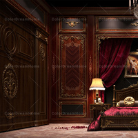 Luxueux Art Rococo Plafond Décoration Panneau Motif Floral Conception Murale Complète pour La Maison Étanche Salon Cuisine