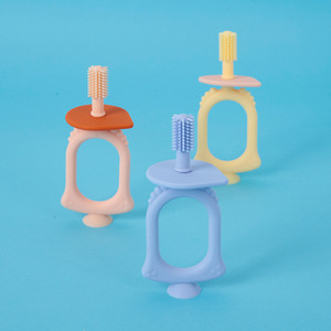 Bébé enfant en bas âge dentition poils doux <span class=keywords><strong>Bebe</strong></span> 360 formation brosses à dents Silicone jouets de dentition sucette gomme masseurs pour nouveau-né - Product Image 5