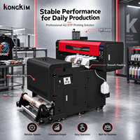 Imprimante DTF industrielle KONGKIM A2, machine d'impression I3200 à double tête avec four automatique pour l'impression sur vêtements
