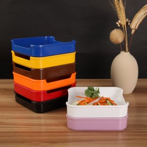 จานเมลามีนเกรดอาหาร A5 ขนาด 5.5 นิ้ว รูปทรงไม่สม่ำเสมอ ไม่แตกหัก ซ้อนได้ ทนความเย็น เหมาะสำหรับงานปาร์ตี้ หม้อไฟ ปิ้งย่าง ร้านอาหาร ขายส่ง - Product Image 2