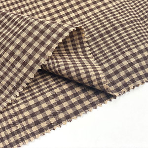 Summer Lightweight Khaki Brown Check Plaid TC 65% Poly 35% Baumwolle Schuluniform Stoff für Kinder Garn gefärbtes Kleid Philippinen - Product Image 3