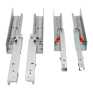 Glissière télescopique à fermeture amortie de 45 mm, à extension complète, dissimulée, à 3 sections, pour tiroirs de cuisine, ateliers, hôtels, gymnases - Product Image 3