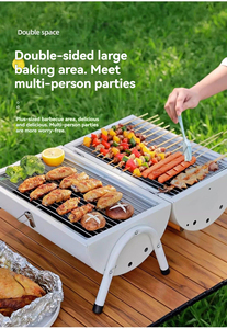 Portable <strong>Charcoal</strong> <strong>Grill</strong> Outdoor TableTop Barbecue Cooking <strong>Mini</strong> BBQ Smoker <strong>Grill</strong> - Product Image 5