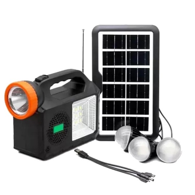 GD102 5000mah Solar Energy System Home Solar Light Kit with Blue Tooth Speaker Fm Radio Mp3 Player +3pcs Switch Lamps