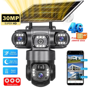 V380 Pro Real 3Lens 30MP 4g Solar Surveillance Camera Outdoor PTZ Auto Track Wifi <b>Wireless</b> IP Network CCTV Security Cameras - Product Image 2
