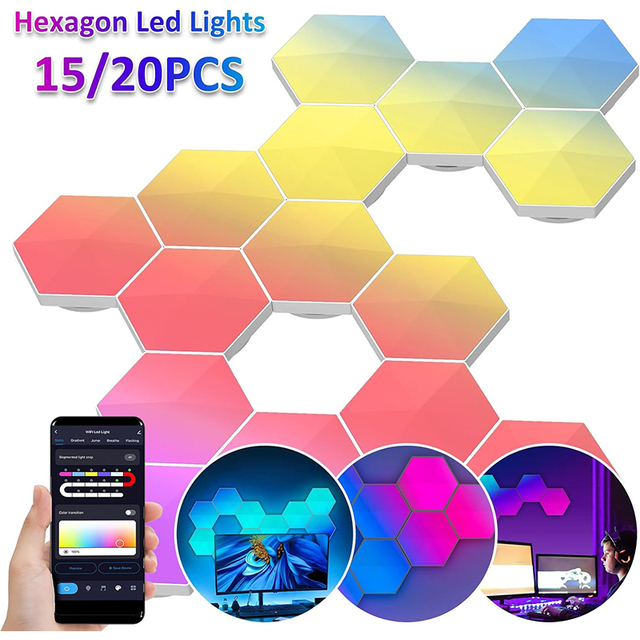 Tuya Wifi Remote Control Smart Wall Light Cross-Border Home Atmosphere Night Lights LED Light DIY Pickup Splicing Wall Decor