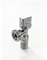 Robinet d'angle DD4040 pour l'eau, commande manuelle, finition chromée, taille de port 1/2"x3/4"