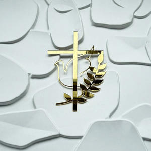 Décoration de gâteau en acrylique en gros, <span class=keywords><strong>croix</strong></span> dorée, décoration de gâteau à insérer pour baptême de bébé, communion, fête, fournitures de décoration de gâteau - Product Image 6